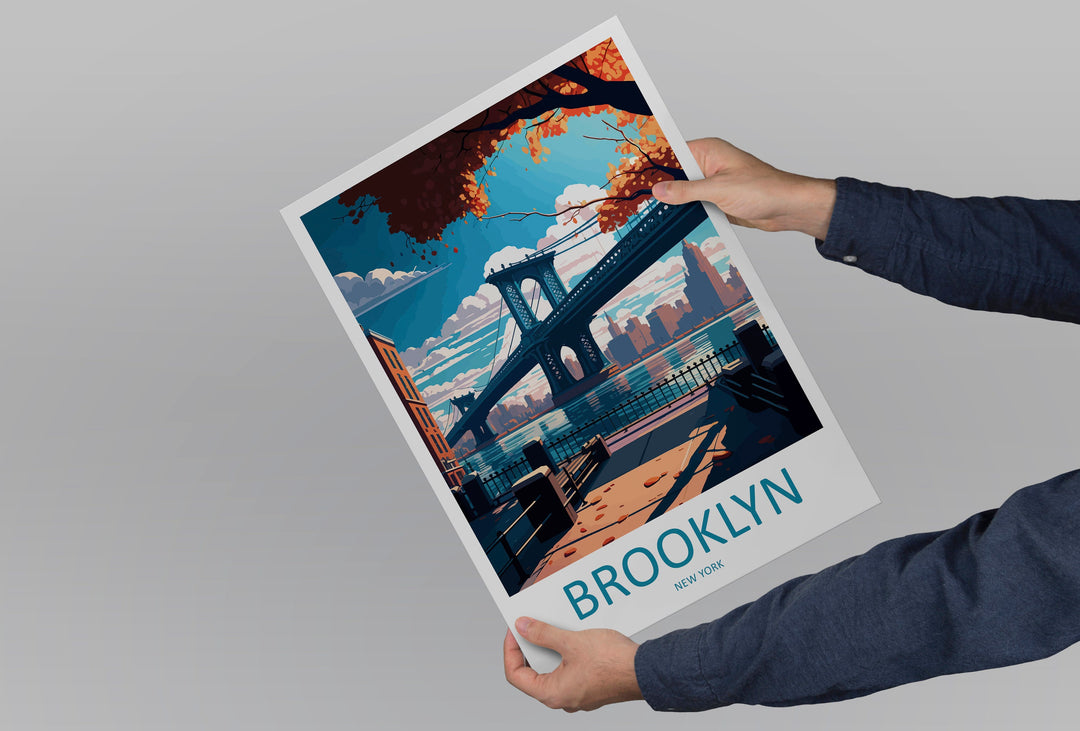 Brooklyn New York Travel Print Wall Art Brooklyn Wall Hanging Home Décor Brooklyn Gift Art Lovers New York Art Lover