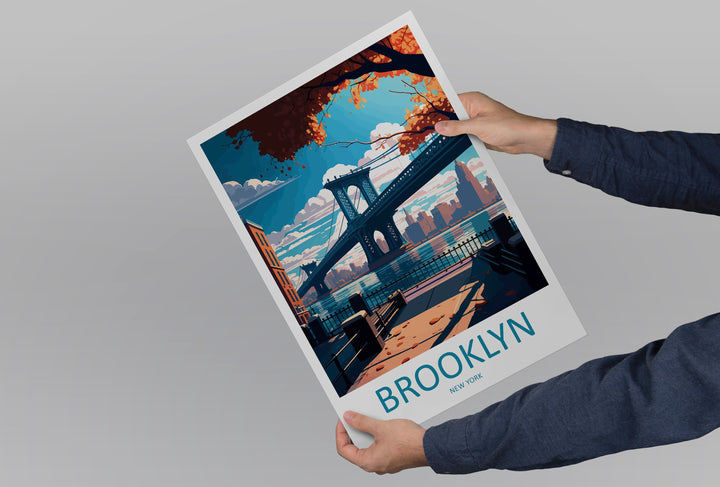Brooklyn New York Travel Print Wall Art Brooklyn Wall Hanging Home Décor Brooklyn Gift Art Lovers New York Art Lover