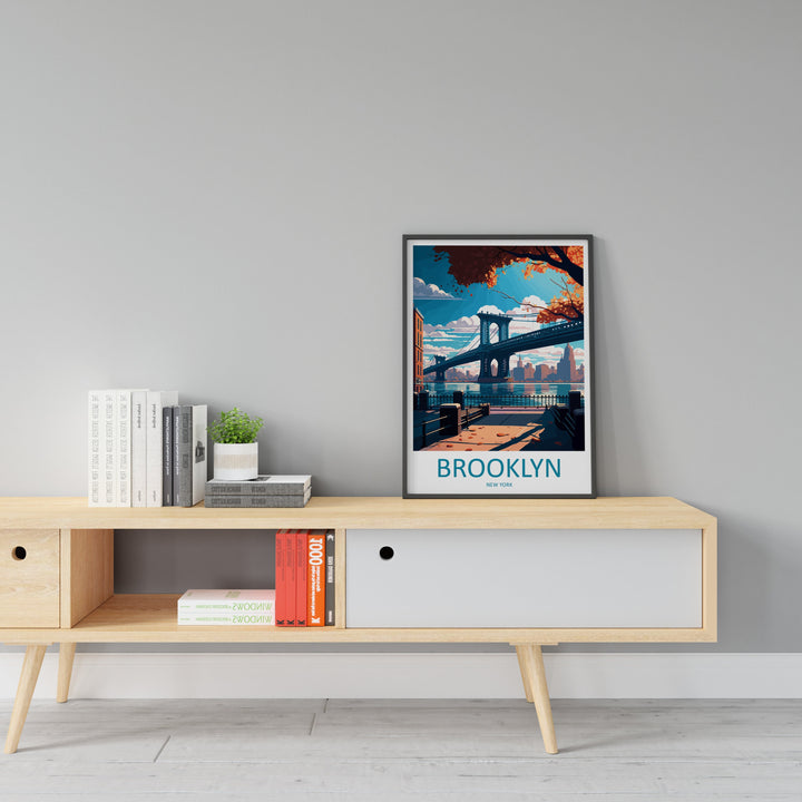 Brooklyn New York Travel Print Wall Art Brooklyn Wall Hanging Home Décor Brooklyn Gift Art Lovers New York Art Lover