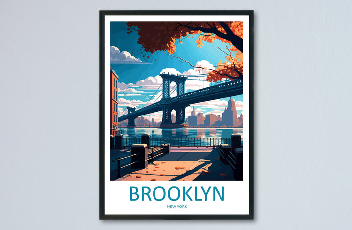 Brooklyn New York Travel Print Wall Art Brooklyn Wall Hanging Home Décor Brooklyn Gift Art Lovers New York Art Lover