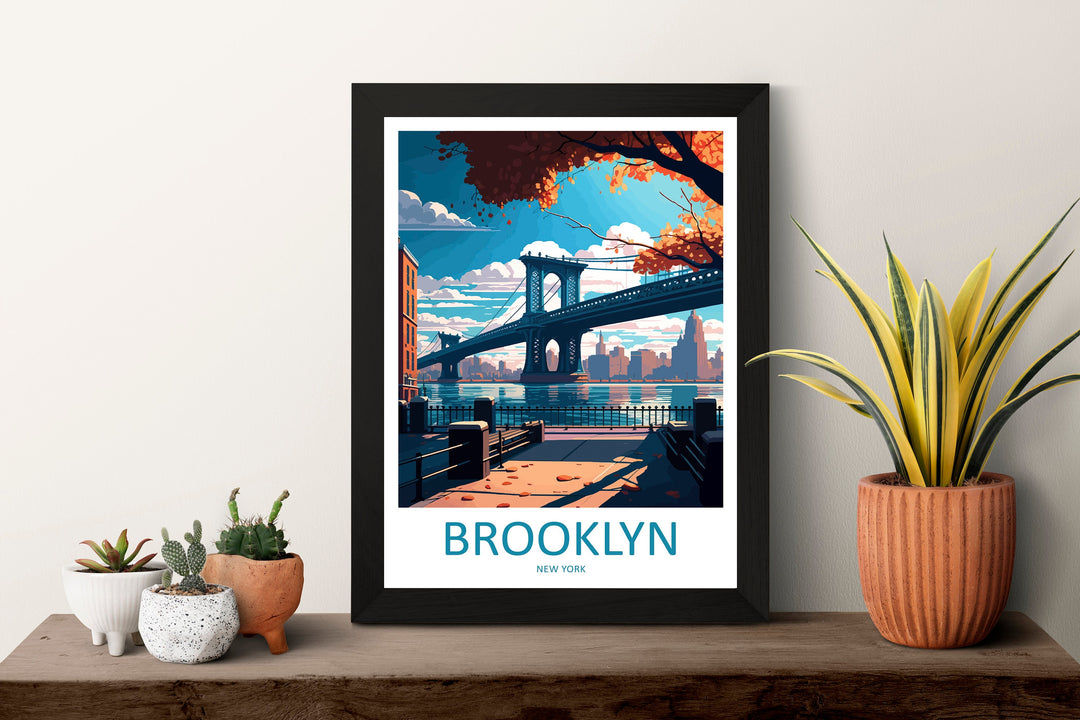 Brooklyn New York Travel Print Wall Art Brooklyn Wall Hanging Home Décor Brooklyn Gift Art Lovers New York Art Lover
