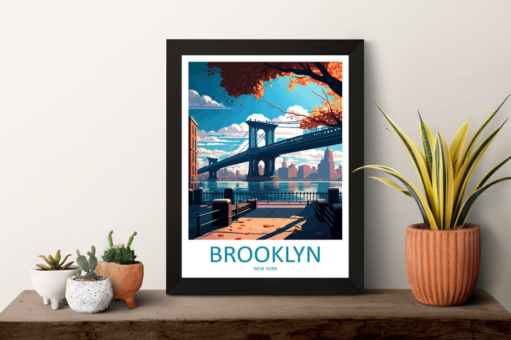 Brooklyn New York Travel Print Wall Art Brooklyn Wall Hanging Home Décor Brooklyn Gift Art Lovers New York Art Lover