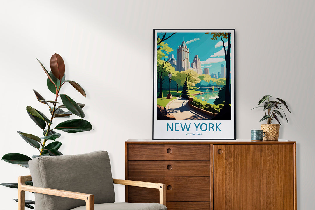 Central Park New York Travel Print Wall Art Central Park Wall Hanging Home Décor Central Park Gift Art Lovers New York Art Lover
