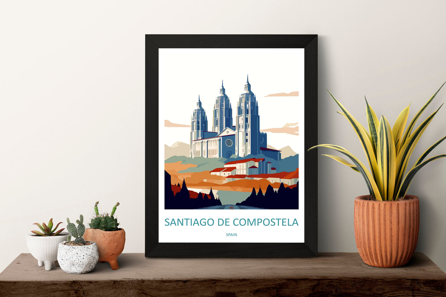 Santiago de Compostela Travel Print Wall Art Santiago de Compostela Wall Hanging Home Décor Santiago de Compostela Gift Art Lovers Spain Art