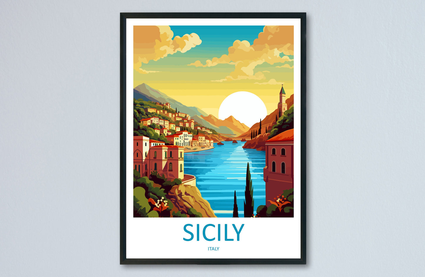 Sicily Travel Print Wall Art Sicily Italy Wall Hanging Home Decoration Sicily Gift Art Lovers Wall Art Print Sicily Italy Art Sicily Poster