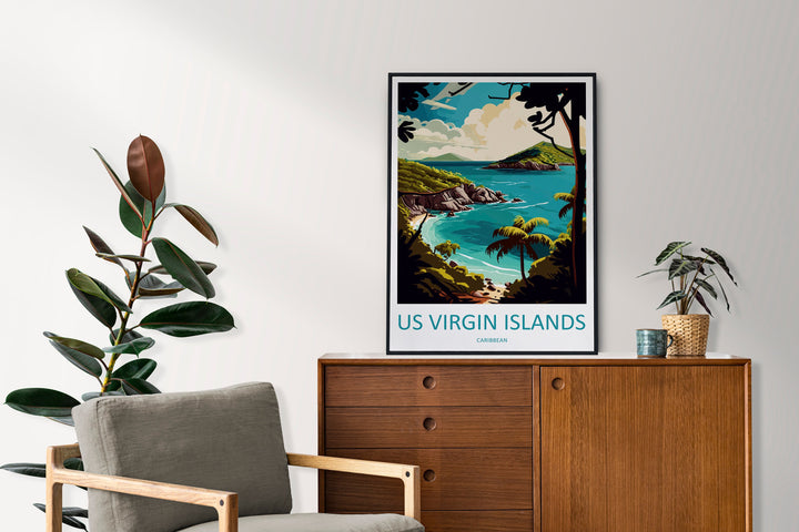 US Virgin Islands Travel Print Wall Art US Virgin Islands Wall Hanging Home Décor US Virgin Islands Gift Art Lovers Wall Art Caribbean