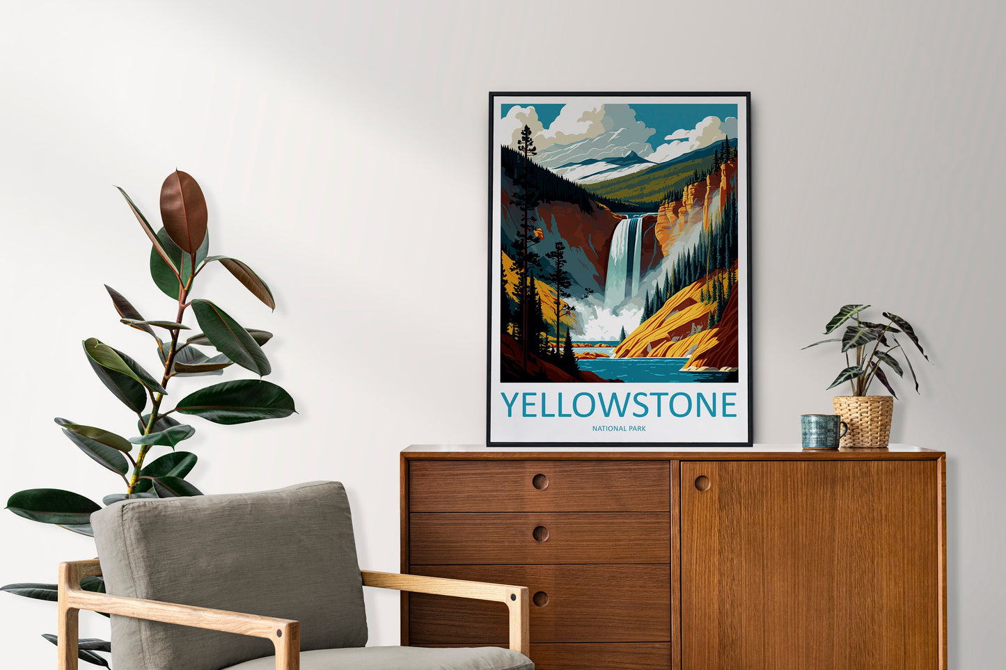 Yellowstone National Park Travel Print Wall Art Yellowstone National Park Wall Hanging Home Décor Yellowstone National Park Art Gift Poster
