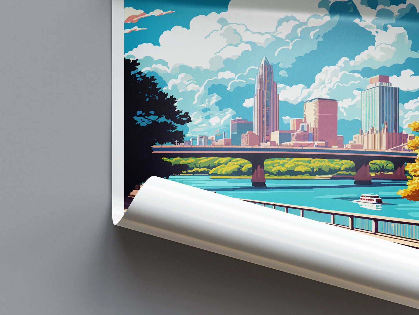 Austin Travel Print Wall Art Austin Wall Hanging Home Décor Austin Gift Art Lovers Texas Art Lover Gift Texas Travel Poster Artwork