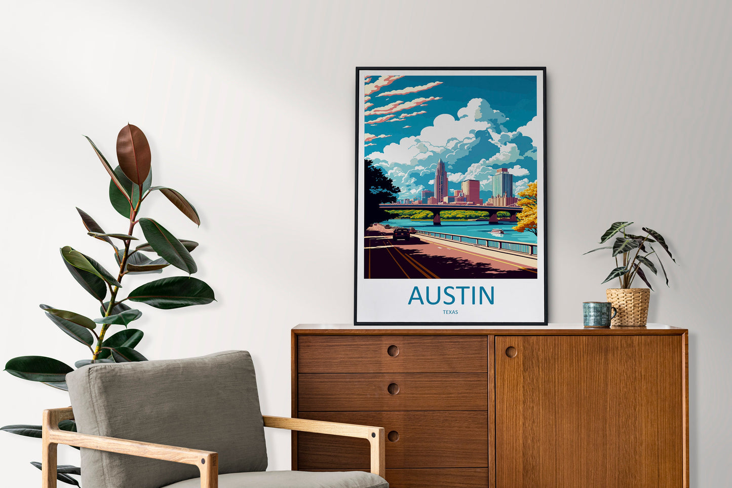 Austin Travel Print Wall Art Austin Wall Hanging Home Décor Austin Gift Art Lovers Texas Art Lover Gift Texas Travel Poster Artwork