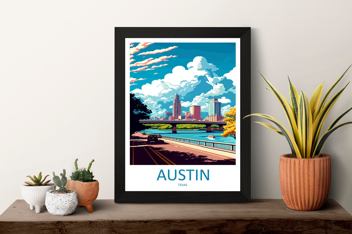 Austin Travel Print Wall Art Austin Wall Hanging Home Décor Austin Gift Art Lovers Texas Art Lover Gift Texas Travel Poster Artwork