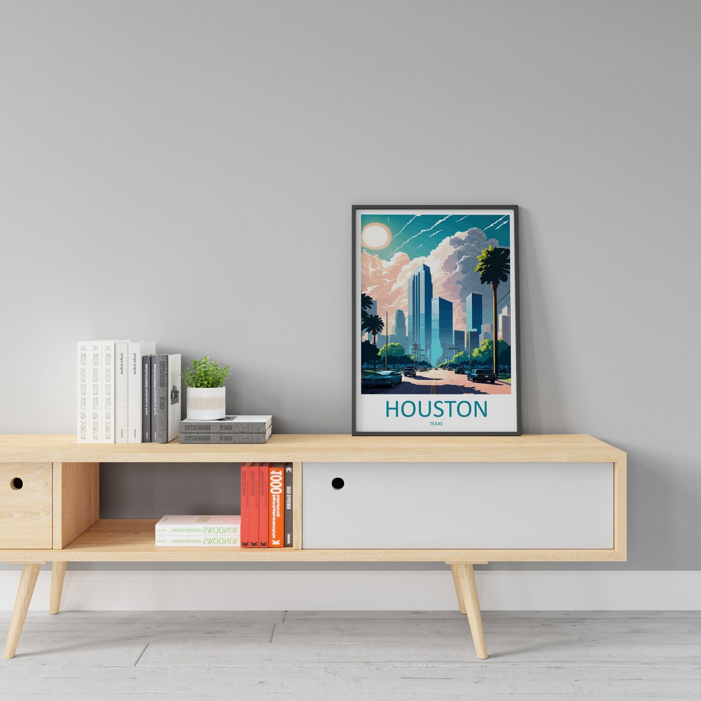 Houston Travel Print Wall Art Houston Wall Hanging Home Décor Houston Gift Art Lovers Texas Art Lover Gift Texas Travel Poster Artwork