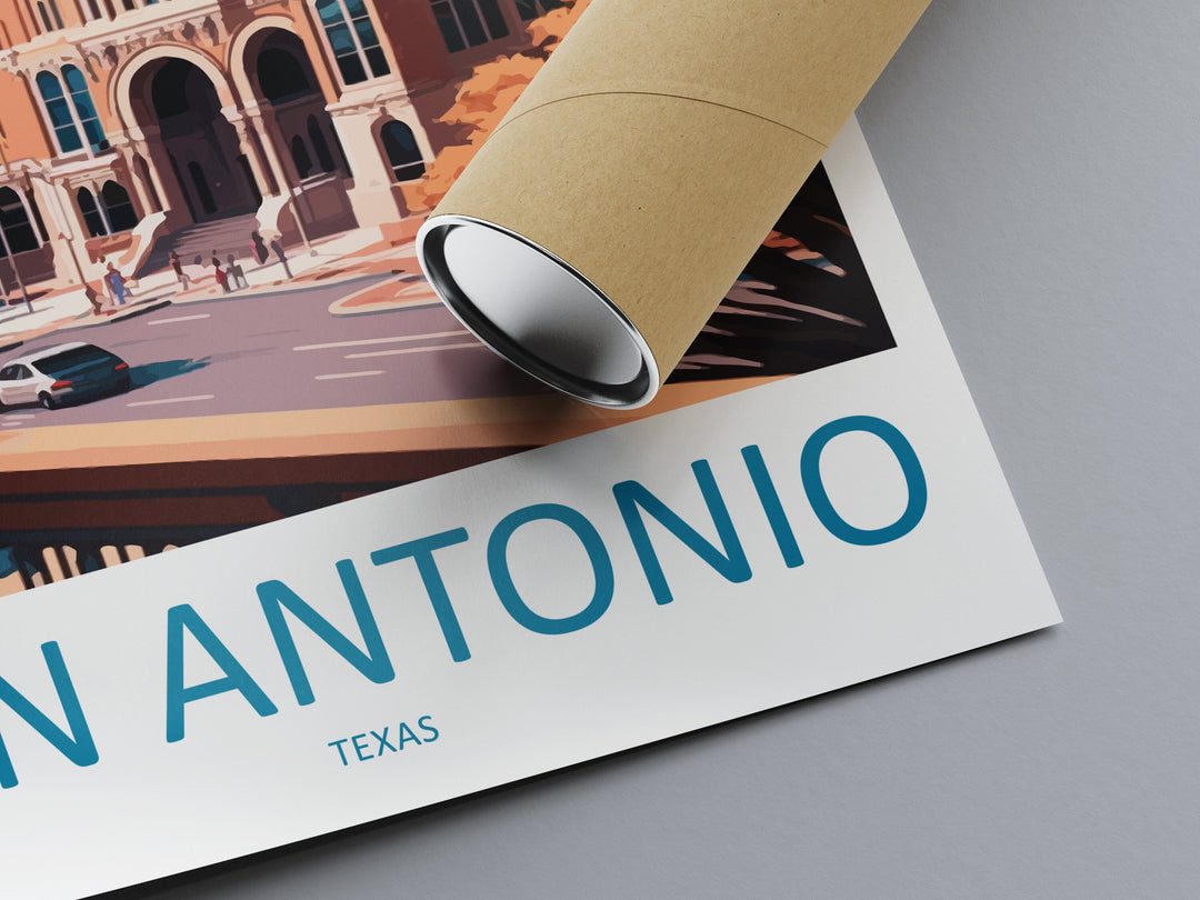 San Antonio Travel Print Wall Art San Antonio Wall Hanging Home Décor San Antonio Gift Art Lovers Texas Art Lover Gift Texas Travel Poster