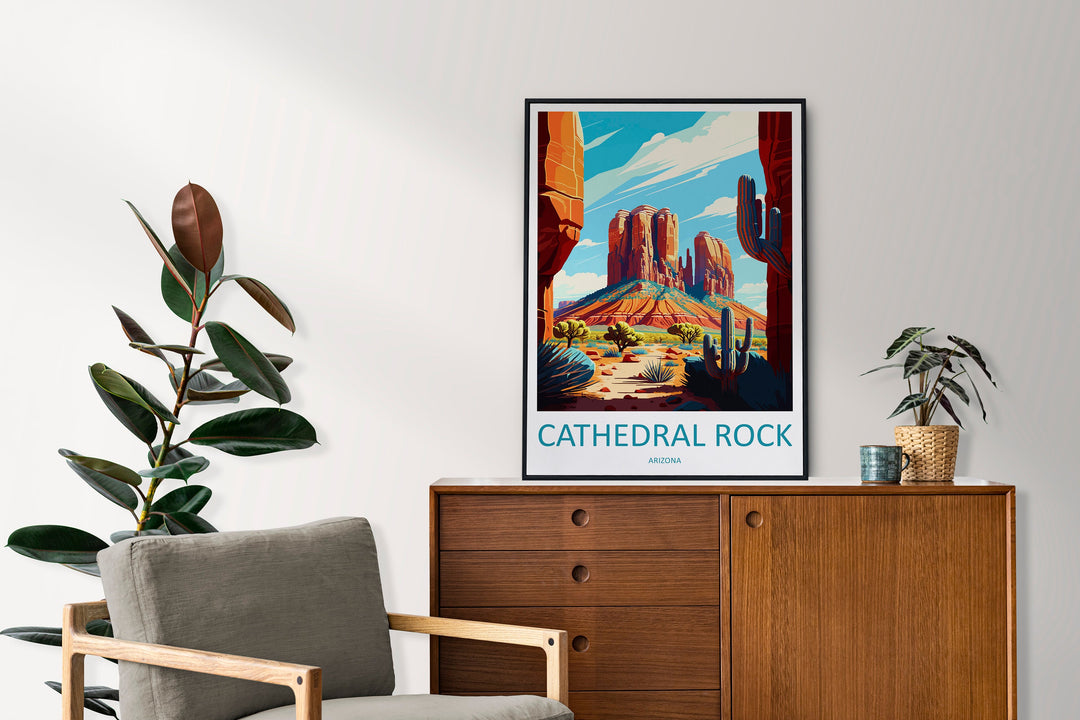 Cathedral Rock Travel Print Wall Art Cathedral Rock Wall Hanging Home Décor Cathedral Rock Gift Art Lovers Arizona Art Lover Gift Arizona
