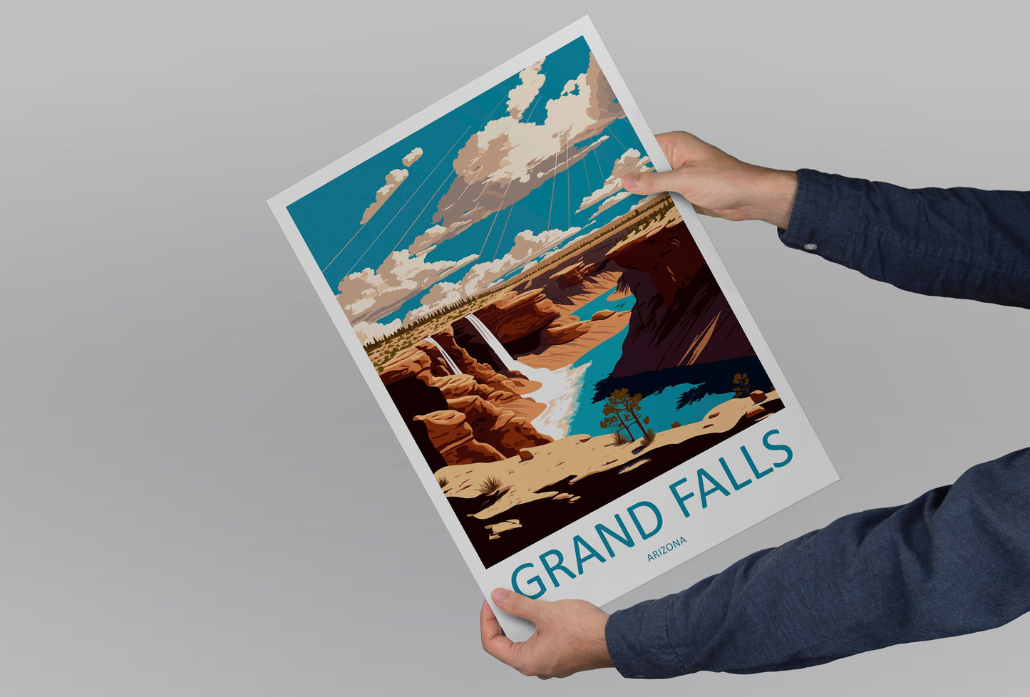 Grand Falls Travel Print Wall Art Grand Falls Wall Hanging Home Décor Grand Falls Gift Art Lovers Arizona Art Lover Gift Arizona Travel Art