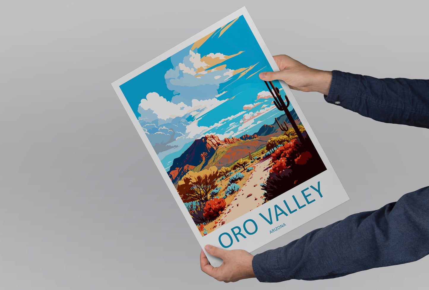 Oro Valley Travel Print Wall Art Oro Valley Wall Hanging Home Décor Oro Valley Gift Art Lovers Arizona Art Lover Gift Arizona Travel Art