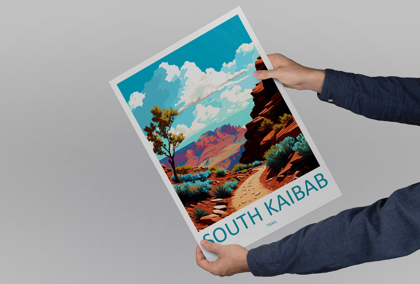 South Kaibab Trail Travel Print Wall Art Kaibab Trail Wall Hanging Home Décor Kaibab Trail Gift Art Lovers Arizona Art Lover Gift Arizona
