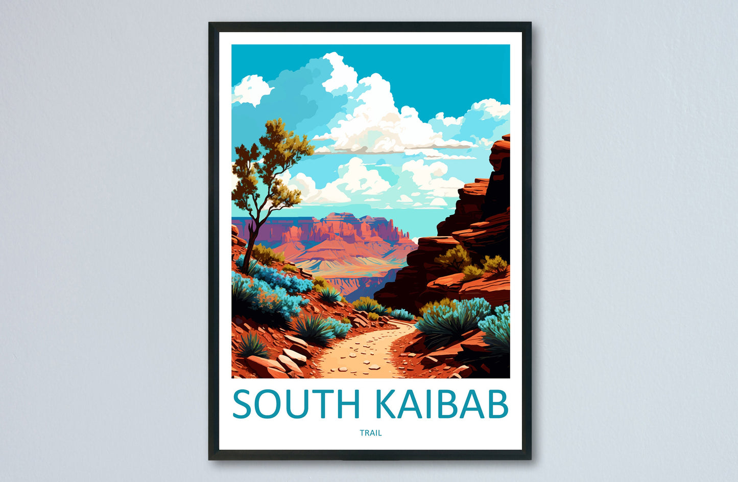 South Kaibab Trail Travel Print Wall Art Kaibab Trail Wall Hanging Home Décor Kaibab Trail Gift Art Lovers Arizona Art Lover Gift Arizona