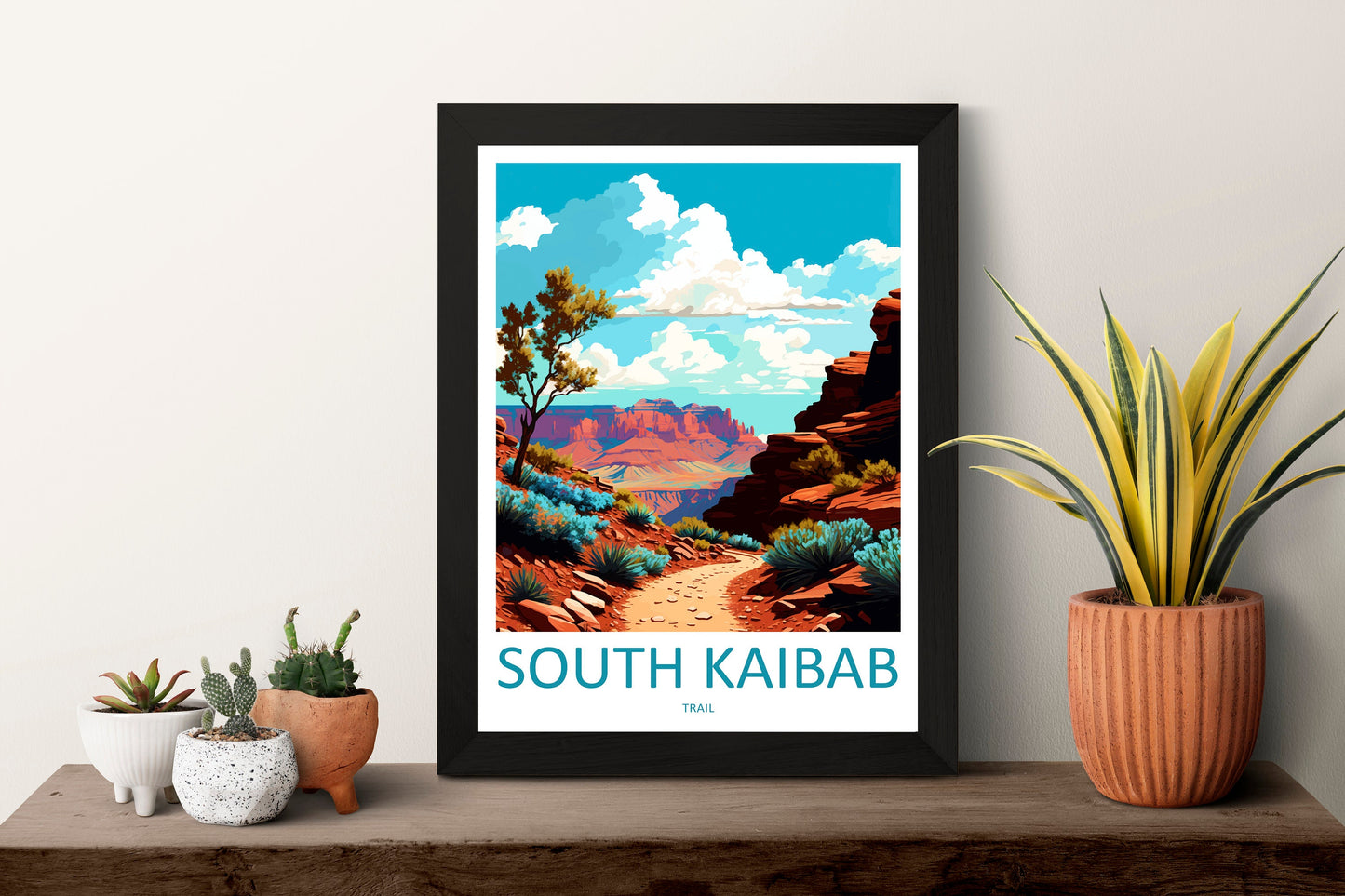 South Kaibab Trail Travel Print Wall Art Kaibab Trail Wall Hanging Home Décor Kaibab Trail Gift Art Lovers Arizona Art Lover Gift Arizona