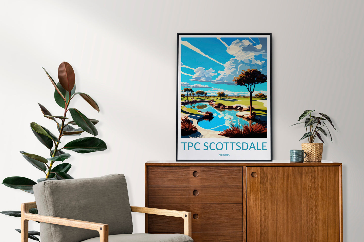 Tpc Scottsdale Golf Travel Print Wall Art Tpc Scottsdale Wall Hanging Home Décor Tpc Scottsdale Gift Art Lovers Arizona Art Travel Poster