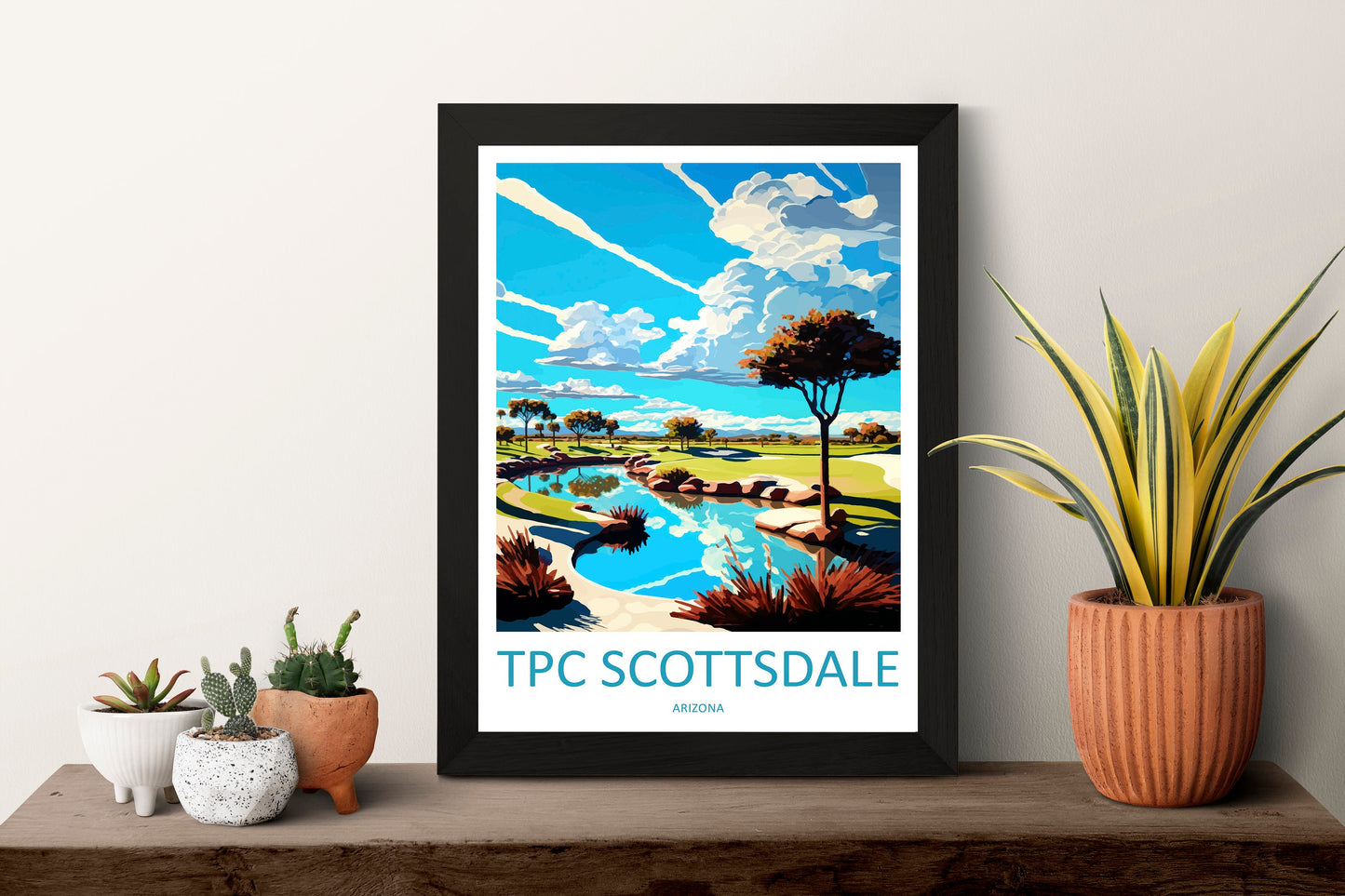 Tpc Scottsdale Golf Travel Print Wall Art Tpc Scottsdale Wall Hanging Home Décor Tpc Scottsdale Gift Art Lovers Arizona Art Travel Poster