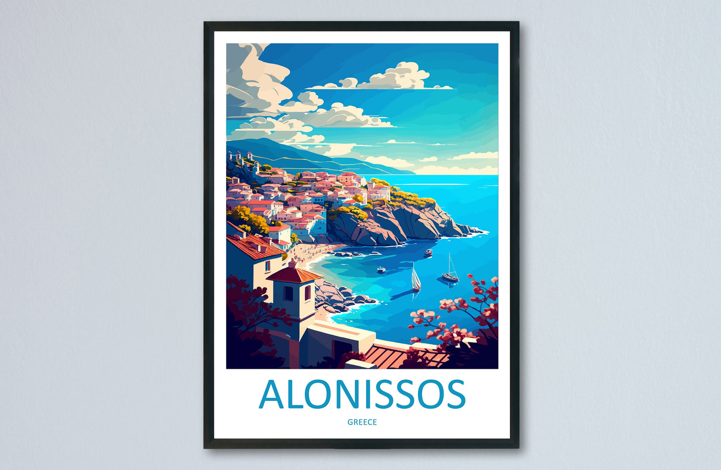 Alonnisos Travel Print Wall Art Alonnisos Greece Wall Hanging Home Decoration Alonnisos Gift Art Lovers Wall Art Print Alonnisos Greece
