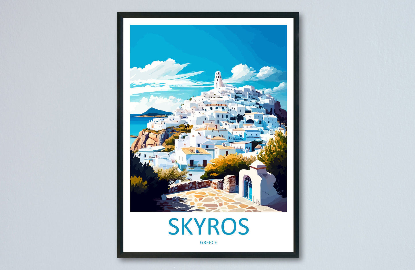 Skyros Travel Print Wall Art Skyros Greece Wall Hanging Home Decoration Skyros Gift Art Lovers Wall Art Print Skyros Greece