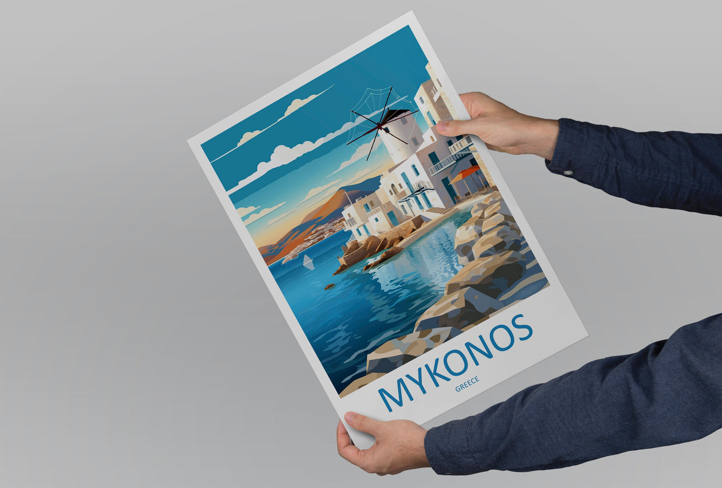 Mykonos Travel Print Wall Art Mykonos Greece Wall Hanging Home Decoration Mykonos Gift Art Lovers Wall Art Print Mykonos Greece Wall Poster