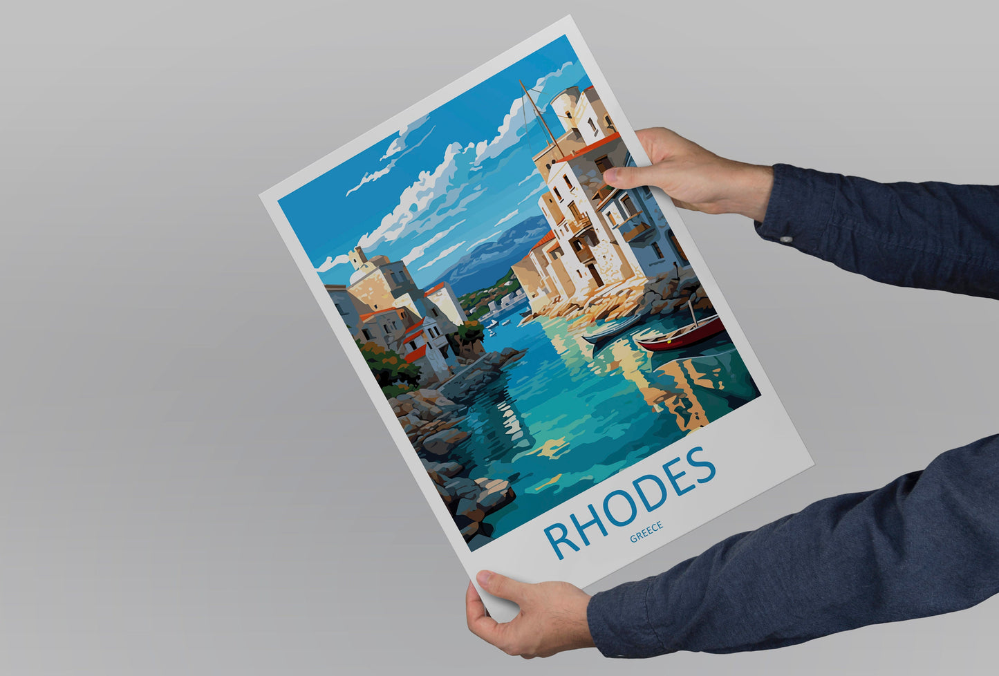 Rhodes Travel Print Wall Art Rhodes Greece Wall Hanging Home Decoration Rhodes Gift Art Lovers Wall Art Print Rhodes Greece Wall Poster Art