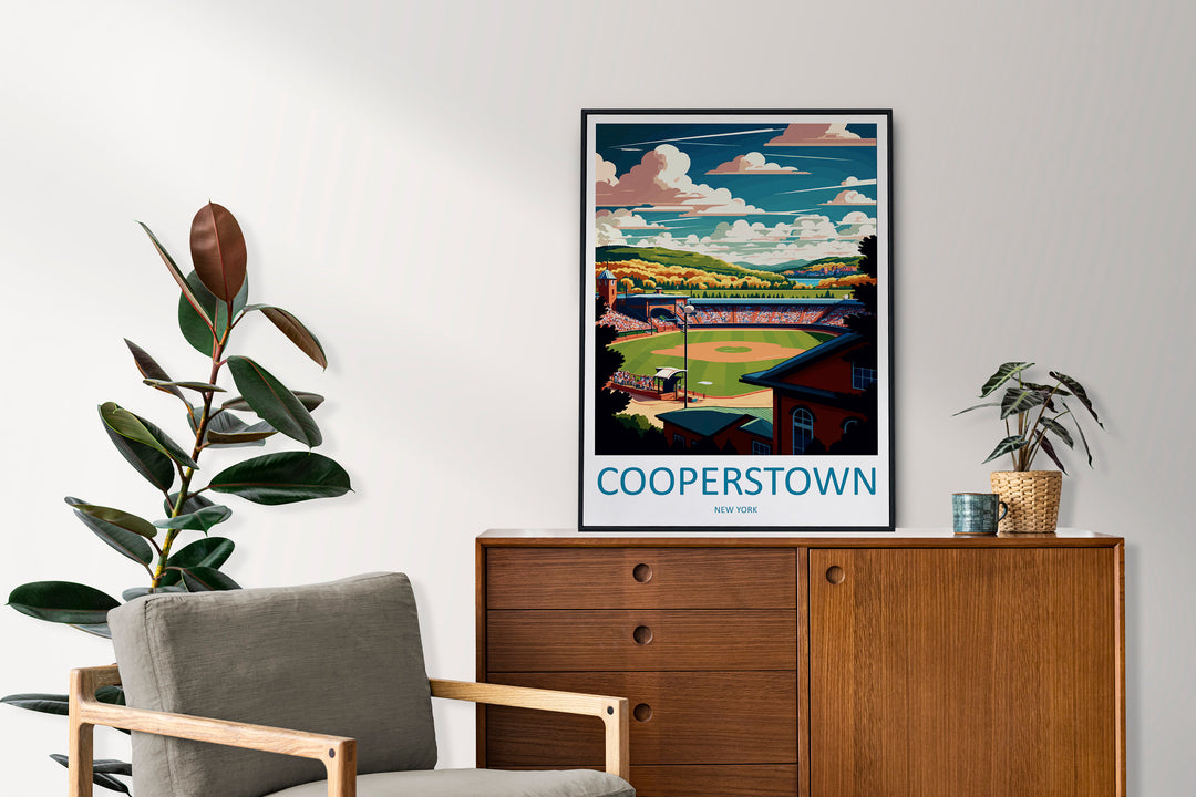 Cooperstown Travel Print Wall Art Cooperstown Wall Hanging Home Décor Cooperstown Gift Art Lovers New York State Art Gift Lover Print