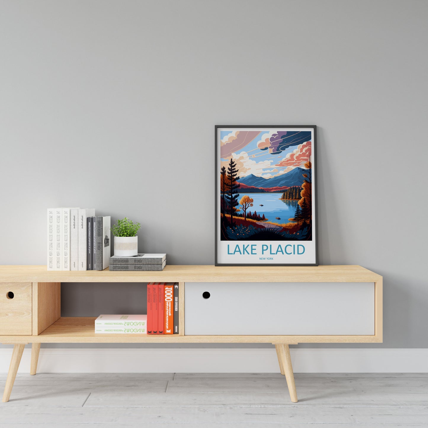 Lake Placid Travel Print Wall Art Lake Placid Wall Hanging Home Décor Lake Placid Gift Art Lovers New York State Art Gift Lover Print