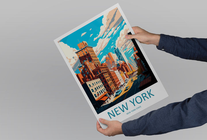 New York Travel Print Wall Art New York Wall Hanging Home Décor New York Gift Art Lovers New York State Art Gift Lover Print