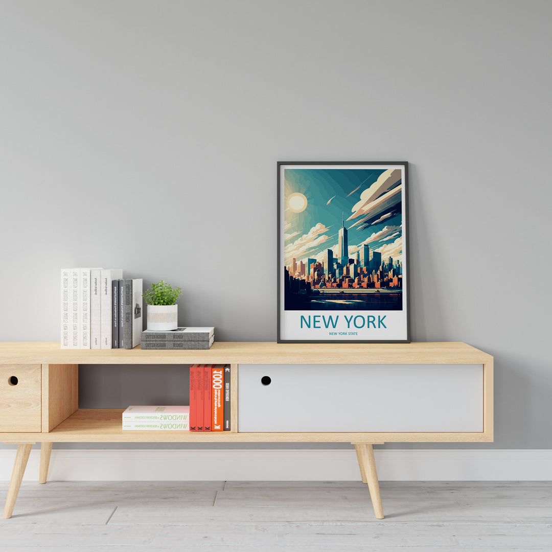 New York Travel Print Wall Art New York Wall Hanging Home Décor New York Gift Art Lovers New York State Art Gift Lover Print