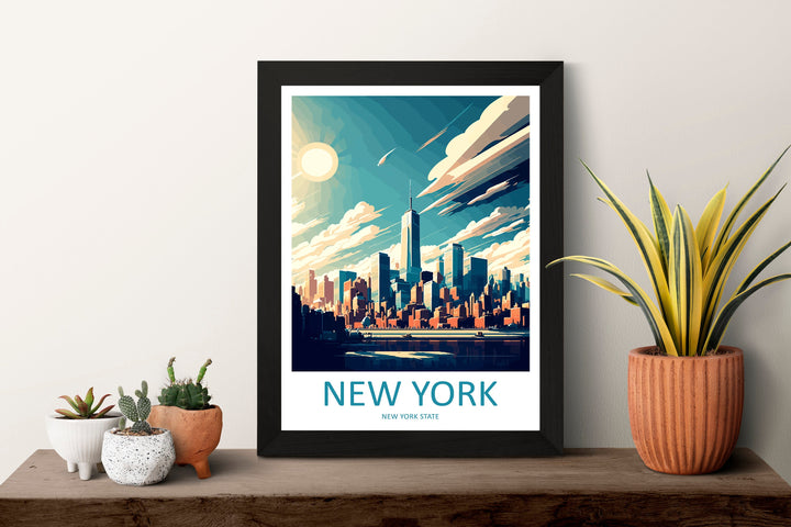 New York Travel Print Wall Art New York Wall Hanging Home Décor New York Gift Art Lovers New York State Art Gift Lover Print