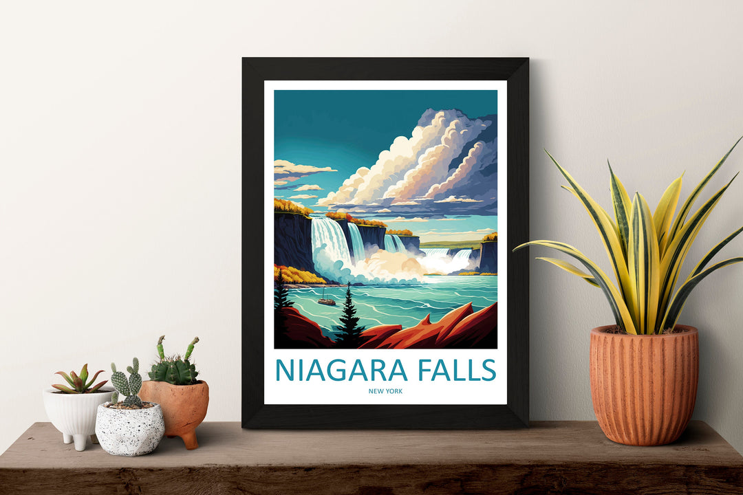 Niagara Falls Travel Print Wall Art Niagara Falls Wall Hanging Home Décor Niagara Falls Gift Art Lovers New York State Art Gift Lover Print