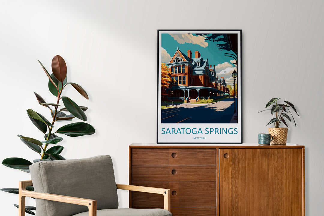 Saratoga Springs Travel Print Wall Art Saratoga Springs Wall Hanging Home Décor Saratoga Springs Gift Art Lovers New York State Art Gift