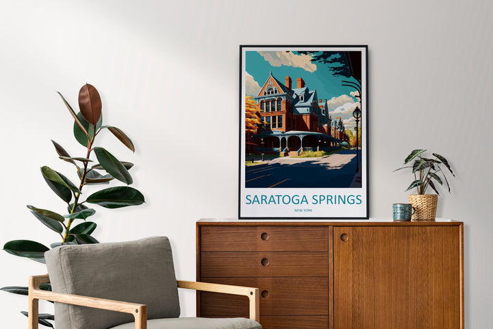 Saratoga Springs Travel Print Wall Art Saratoga Springs Wall Hanging Home Décor Saratoga Springs Gift Art Lovers New York State Art Gift