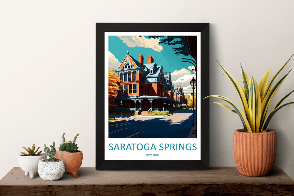 Saratoga Springs Travel Print Wall Art Saratoga Springs Wall Hanging Home Décor Saratoga Springs Gift Art Lovers New York State Art Gift