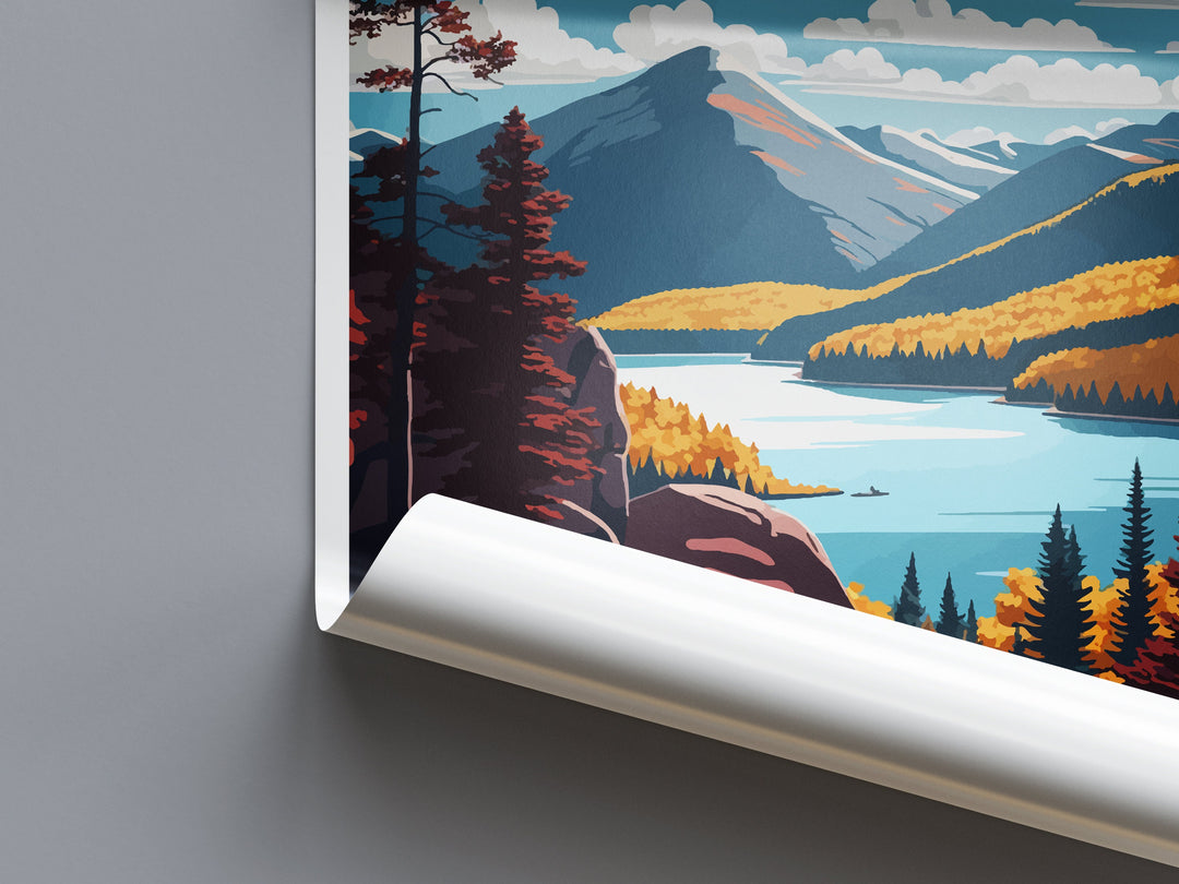 The Adirondacks Travel Print Wall Art The Adirondacks Wall Hanging Home Décor The Adirondacks Gift Art Lovers New York State Art Gift