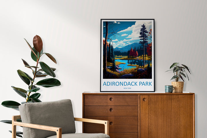 Adirondack Park Travel Print Wall Art Adirondack Park Wall Hanging Home Décor Adirondack Park Gift Art Lovers New York State Art Gift Lover