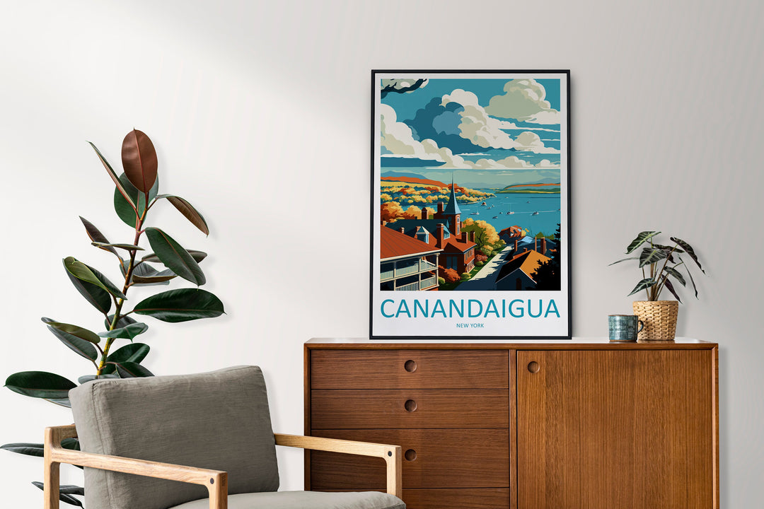 Canandaigua Travel Print Wall Art Canandaigua Wall Hanging Home Décor Canandaigua Gift Art Lovers New York State Art Gift Lover Print