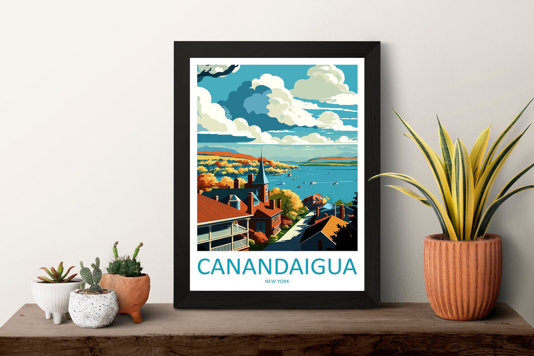 Canandaigua Travel Print Wall Art Canandaigua Wall Hanging Home Décor Canandaigua Gift Art Lovers New York State Art Gift Lover Print