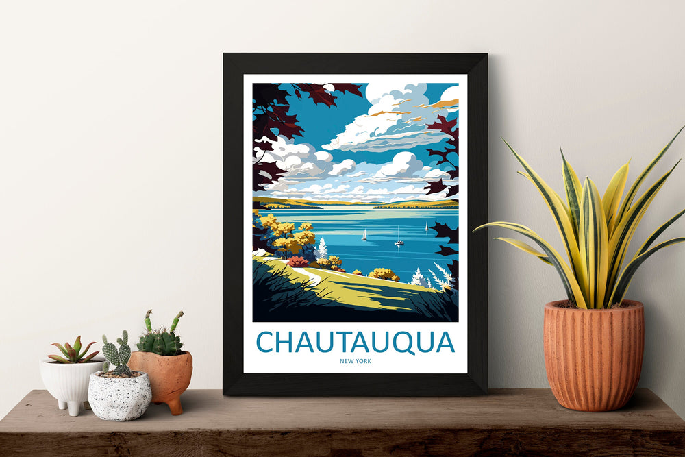 Chautauqua Lake Travel Print Wall Art Chautauqua Lake Wall Hanging Home Décor Chautauqua Lake Gift Art Lovers New York State Art Gift Lover