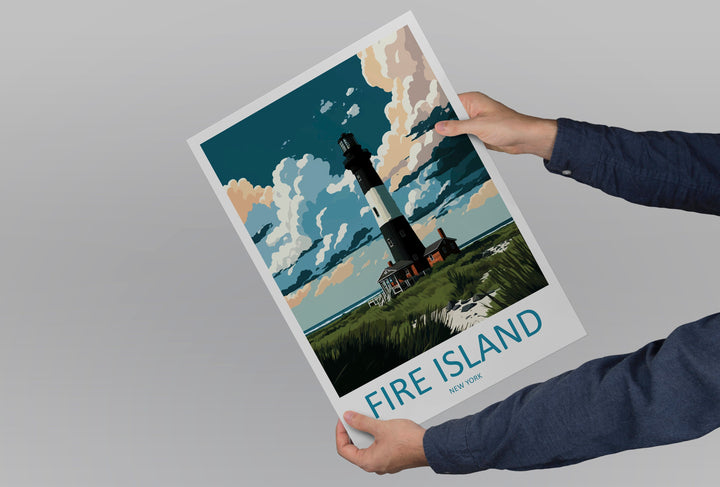 Fire Island Travel Print Wall Art Fire Island Wall Hanging Home Décor Fire Island Gift Art Lovers New York State Art Gift Lover Print