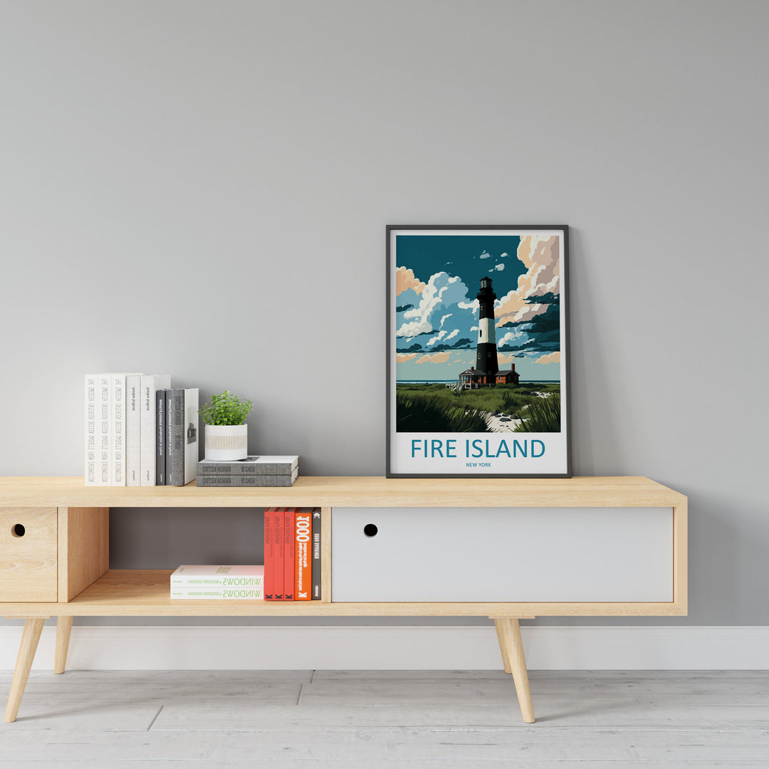 Fire Island Travel Print Wall Art Fire Island Wall Hanging Home Décor Fire Island Gift Art Lovers New York State Art Gift Lover Print