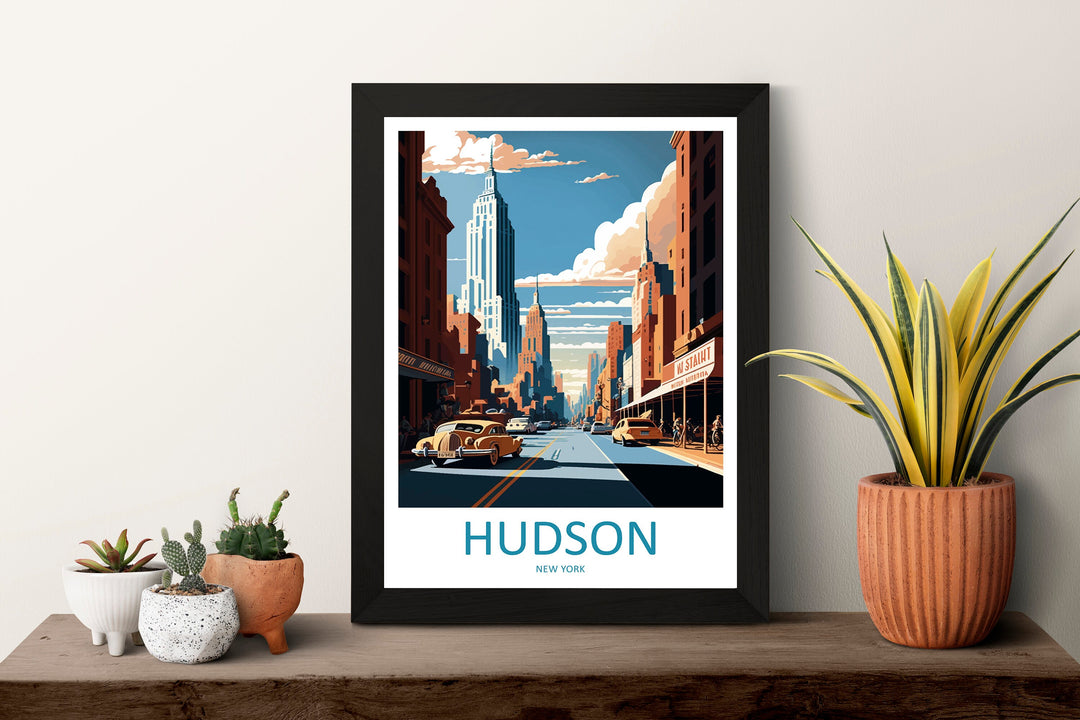 Hudson Travel Print Wall Art Hudson Wall Hanging Home Décor Hudson Gift Art Lovers New York State Art Gift Lover Print