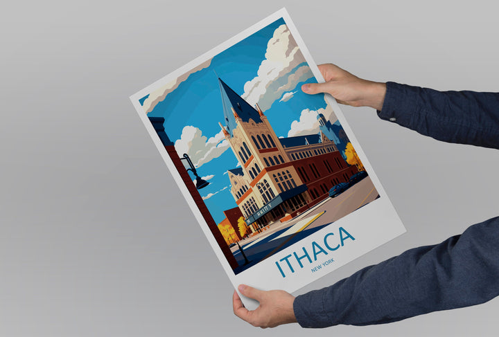Ithaca Travel Print Wall Art Ithaca Wall Hanging Home Décor Ithaca Gift Art Lovers New York State Art Gift Lover Print