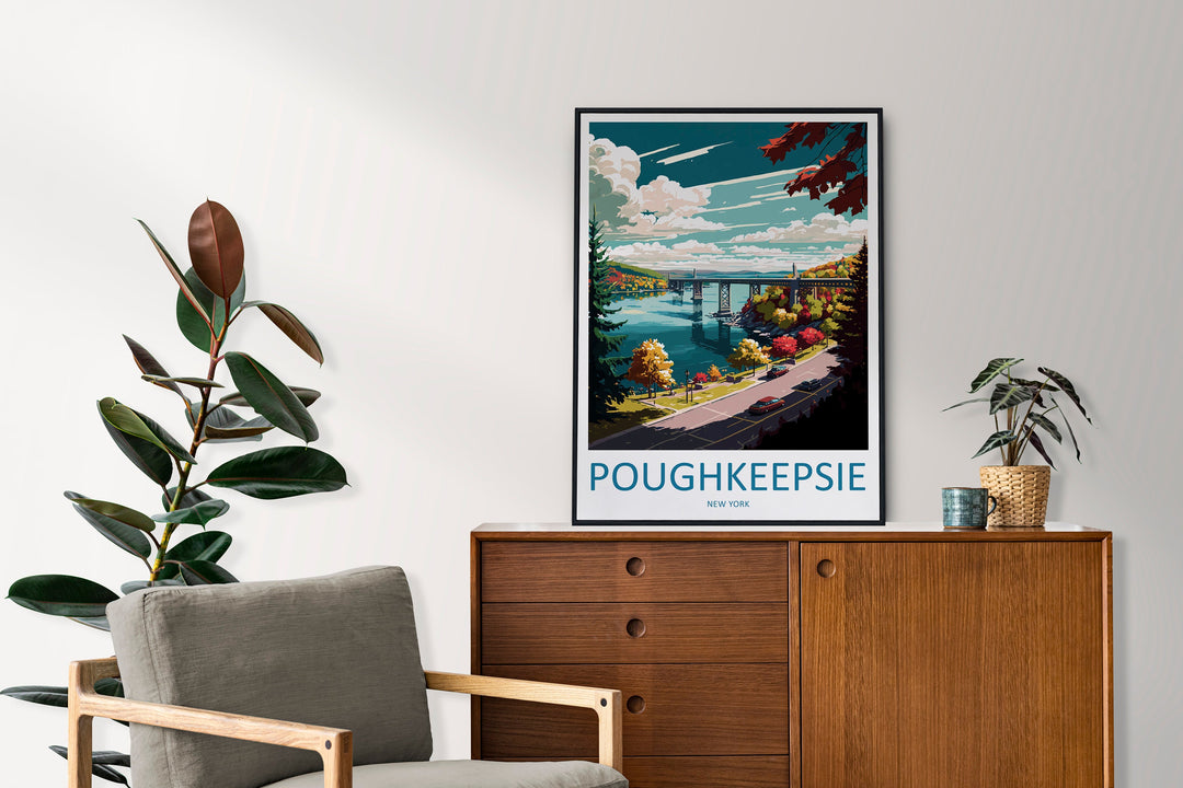 Poughkeepsie Travel Print Wall Art Poughkeepsie Wall Hanging Home Décor Poughkeepsie Gift Art Lovers New York State Art Gift Lover Poster