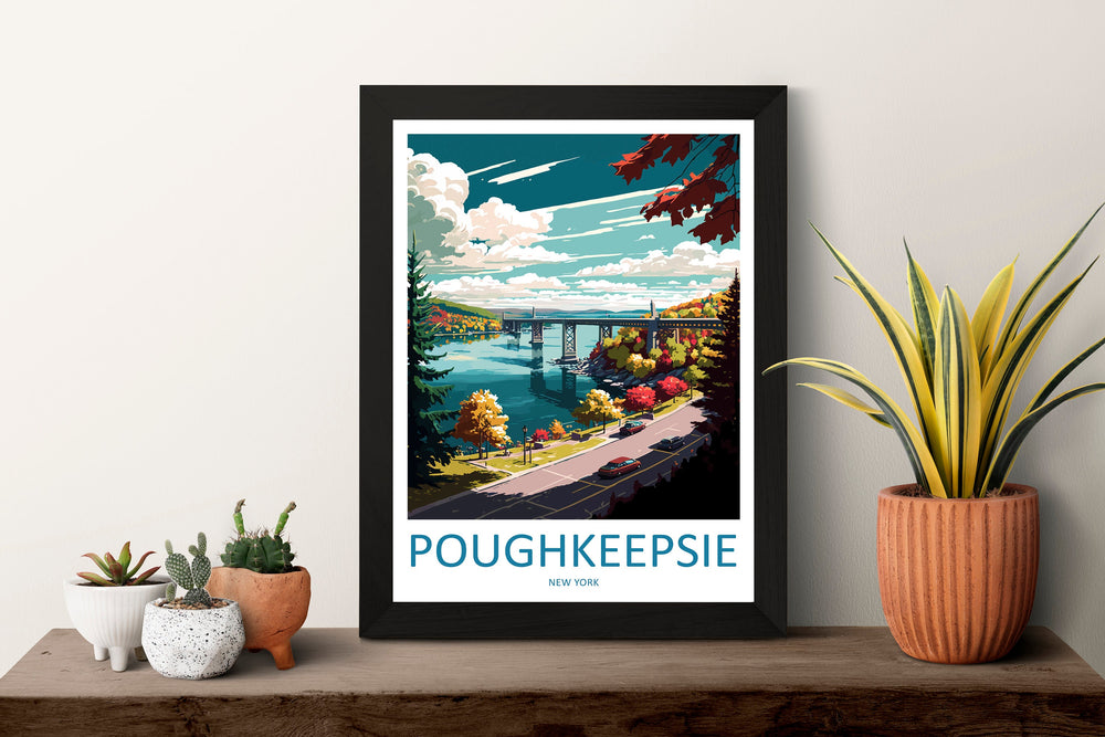 Poughkeepsie Travel Print Wall Art Poughkeepsie Wall Hanging Home Décor Poughkeepsie Gift Art Lovers New York State Art Gift Lover Poster