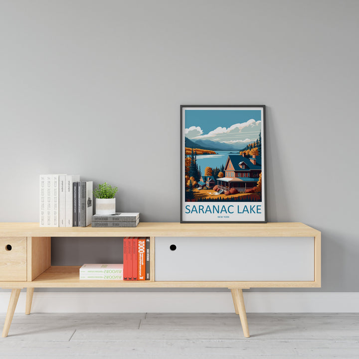 Saranac Lake Travel Print Wall Art Saranac Lake Wall Hanging Home Décor Saranac Lake Gift Art Lovers New York State Art Gift Lover Poster