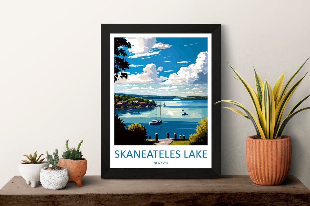 Skaneateles Lake Travel Print Wall Art Skaneateles Lake Wall Hanging Home Décor Skaneateles Lake Gift Art Lovers New York State Art Gift